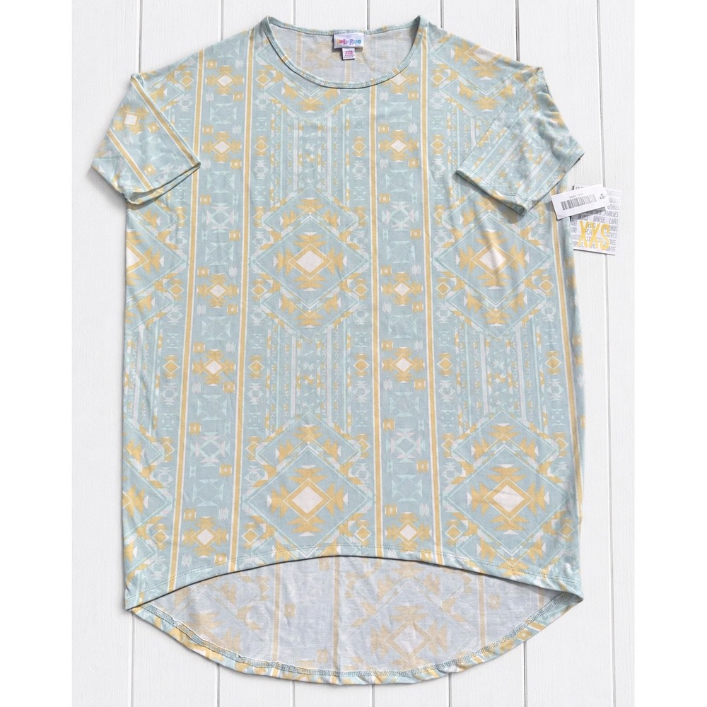 LuLaRoe Irma Tunic Top Aztec Southwestern Geometric Print Boho XXS 4390